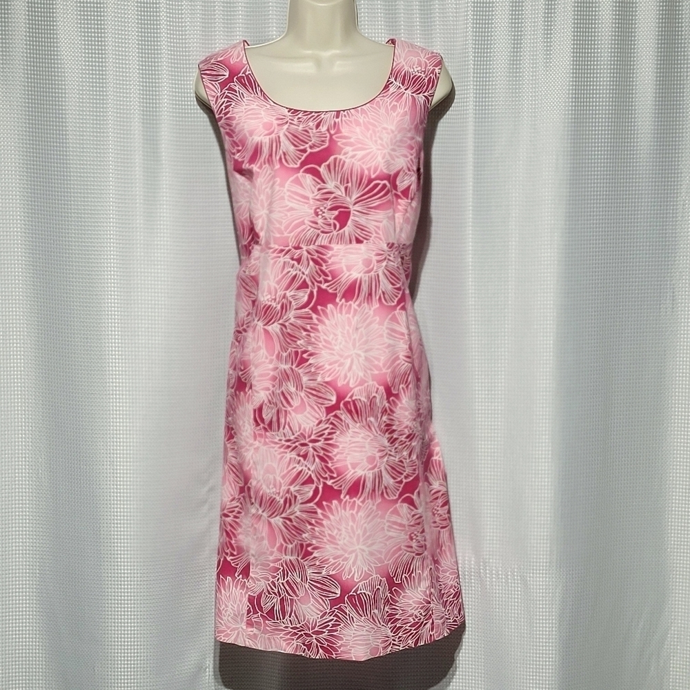 Vintage Y2K ERIKA Stretchy Pink Floral Shift Dress (16)